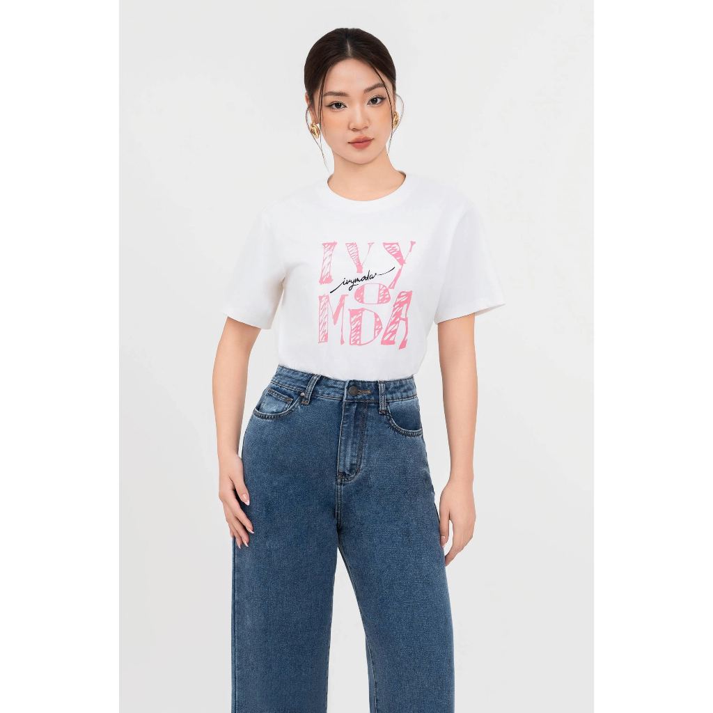Áo thun Tshirt in chữ IVY moda màu Trắng Đen, Áo phông chất liệu cotton cao cấp MS 57T0241 | BigBuy360 - bigbuy360.vn
