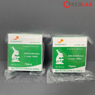  Lam kính hiển vi GREETMED trơn 7102   nhám 7105 dày 1-1.2mm  hộp 72 cái  microscope slide có VAT 