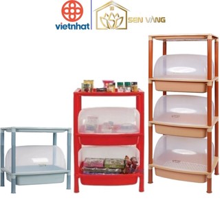  Kệ nắp 1 2 3 tầng nhựa VIỆT NHẬT - Đựng đồ đa năng úp chén bát rau củ đồ nhà bếp - 5552 