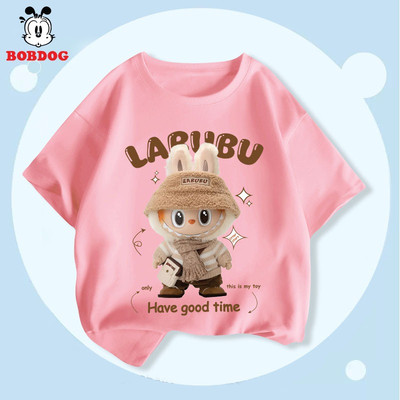 Áo thun bé gái BOBDOG áo cộc labubu chất vải thun cotton co giãn thoáng mát thích hợp cho bé mặc hè