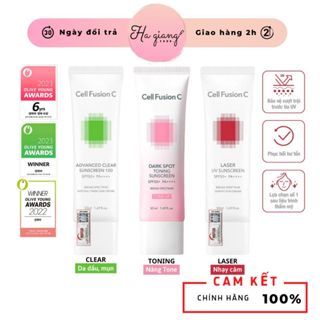  Kem Chống Nắng Cell Fusion C Mẫu Mới - Đỏ  Laser  Xanh  Clear  Hồng  Toning  SPF50+ PA+++ 