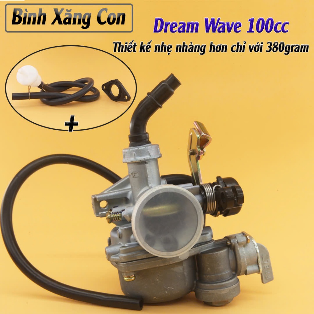 Bộ Chế Hòa Khí Dream – Wave 100cc Full Bộ (BXC + Dây Lọc Xăng + Phíp Trên) – Máy Nổ Êm, Ga Nhạy