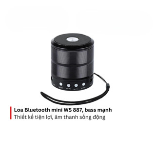 [Top Value] Loa bluetooth cầm tay không dây mini  WS 887 dòng 2024 bass mạnh có cổng AUX, thẻ nhớ và USB