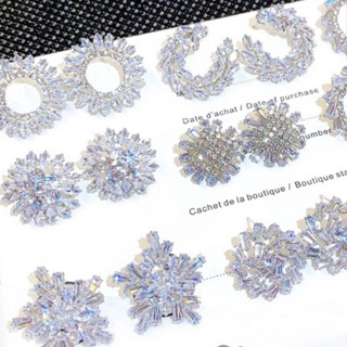  BÔNG TAI BẠC MỚI ĐÍNH ĐÁ ZICON SHOP CHAVI CLOTHING Bản to đẹp 