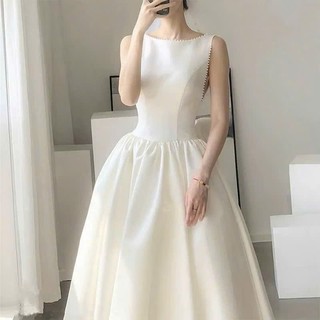 (Có Size XS)Váy Đầm Cưới Xòe Dáng Dài Hở Lưng Đính Ngọc Quý Phái-Đầm dự tiệc Sang Chảnh