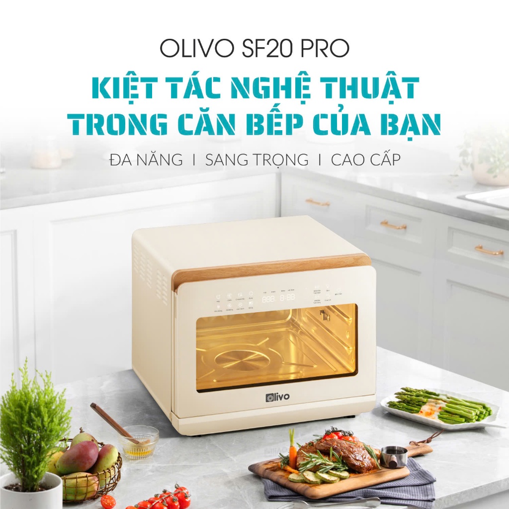 Nồi Chiên Hơi Nước Olivo SF20 PRo Bảo Hành Chính Hãng 24 Tháng đầy đủ phụ kiện