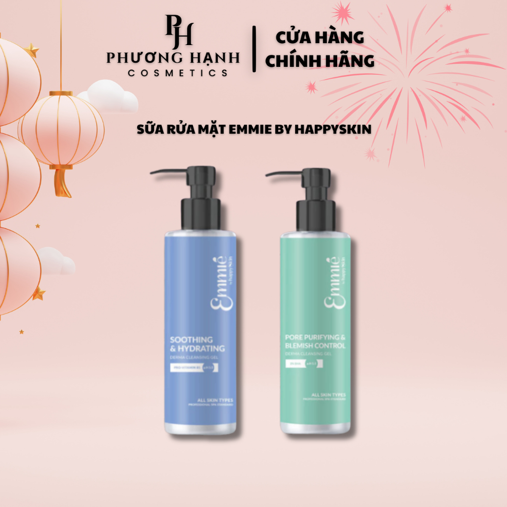 Sữa Rửa Mặt Emmie By HappySkin Cleansing Gel Sạch Sâu Dịu Nhẹ Cho Da Mụn Nhạy Cảm180ml