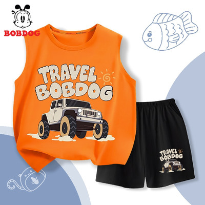 Quần áo bé trai BOBDOG in hình BST ô tô cute qáo ba lỗ quần thun cotton thoáng mát cho bé BD-BDO03