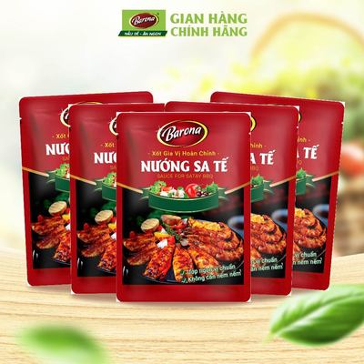 Combo 5 Gói Xốt gia vị Nướng Sa Tế Barona 80g ướp nướng đa năng, ngon chuẩn vị không cần nêm nếm