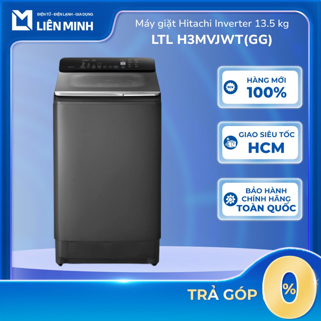[Shopee - Lắp đặt 0Đ HN HCM] - Máy Giặt Cửa Trên Hitachi Inverter LTL H3MVJWT(GG) | LTL H0MVW0T(GG) 