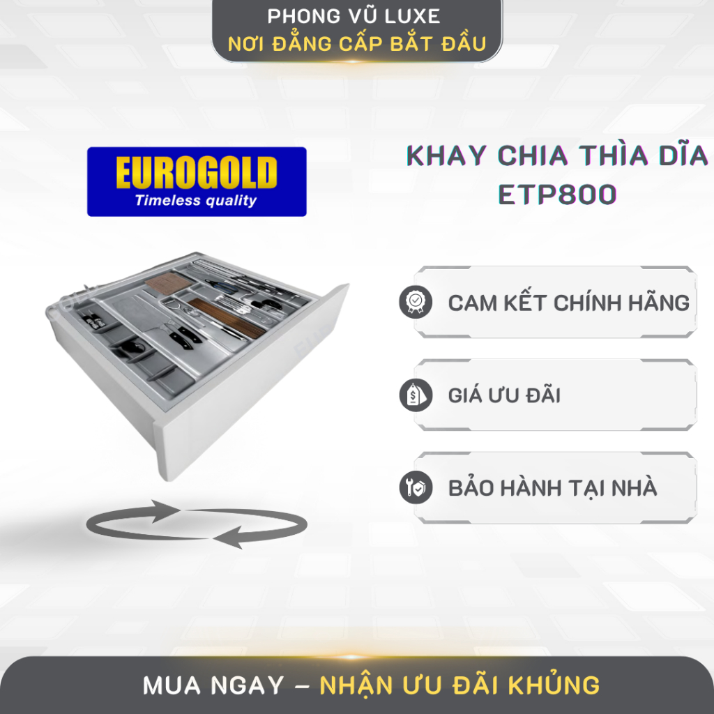 Khay chia Eurogold ETP800 khay nhựa chia thìa dĩa đũa ngăn kéo tủ bếp hiện đại tiện ích