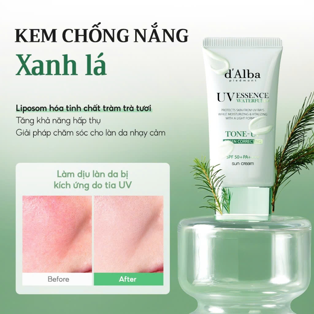 Kem Chống Nắng D'Alba Waterfull TONE UP Sun Cream SPF50+ PA++++ (HỒNG) Nâng Tone Tự Nhiên | BigBuy360 - bigbuy360.vn