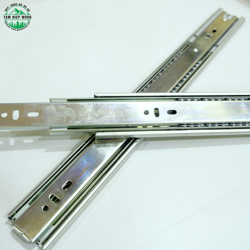 Ray Bi Nhấn Mở 3 Tầng Thép Mạ Tam Hiệp Wood – Tiện Lợi, Không Cần Tay Nắm