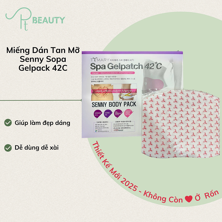 Miếng Dán Giảm Mỡ Bụng 42 Độ C Spa Gelpatch (Full Hộp 5 Miếng)