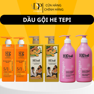  Dầu gội xả collagen hương nước hoa  kiềm dầu chống rụng tóc HE TEPI Hồng 1000Ml Chính hãng 