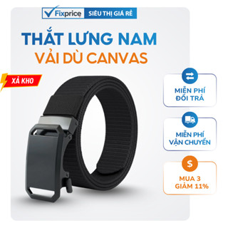[Xả kho] Thắt Lưng Nam Nữ FixPrice Vải Dù Canvas Quân Đội, Mặt Khóa Tự Động Chất Liệu Hợp Kim Chống Gỉ