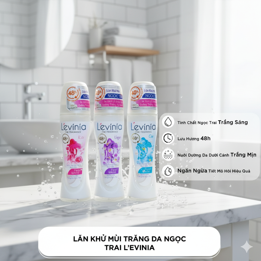 Lăn khử mùi trắng da nữ Levinia 70ml