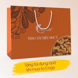 Vietnuts - Hạt điều rang muối lon 200g CAO CẤP | 0% cholesterol - hạt cho mẹ bầu | Quà tặng cao cấp
