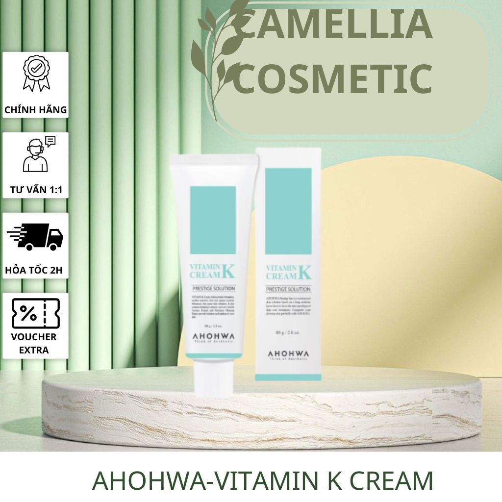 Kem Dưỡng Phục Hồi Ahohwa Vitamin K Cream - Phục Hồi Da Mỏng Đỏ, Giãn Mao Mạch, Làm Dịu Da