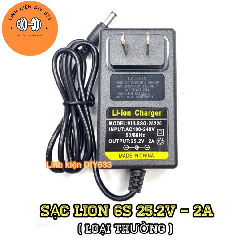 [TV] Sạc Lion 6S 25.2V - 2A loại thường (DIY633)