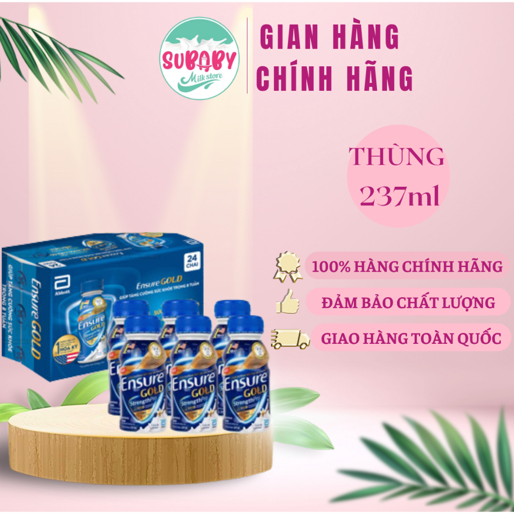 [Mẫu mới] Thùng 24 chai Ensure GOLD 237ml