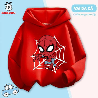 Áo nỉ bé trai BOBDOG, áo hoodie bé trai chất liệu da cá in hình Marvel cute dễ thương cho bé