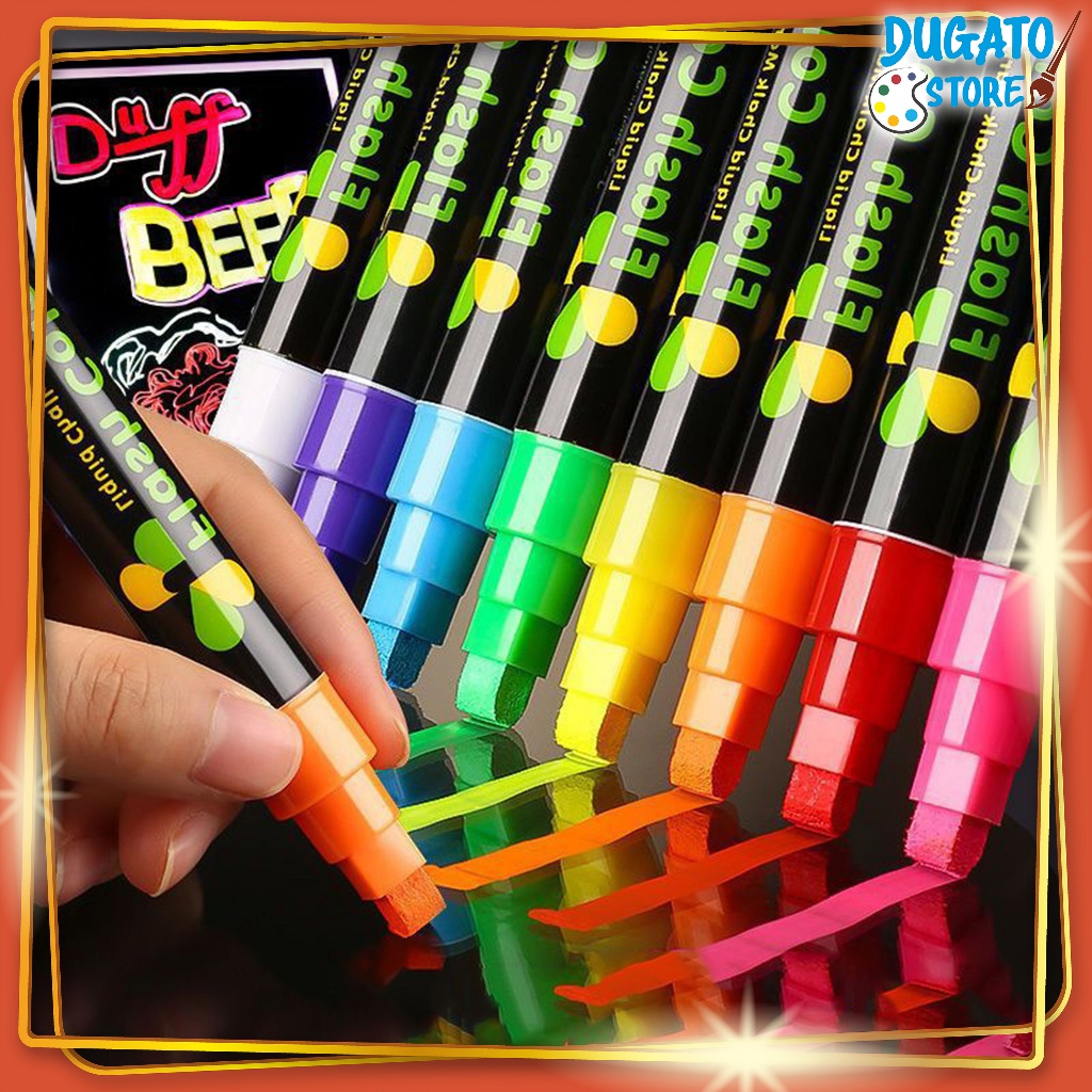 Set 8 Bút Dạ Quang Viết Bảng Led, Biển Quảng Cáo, Mặt Kính