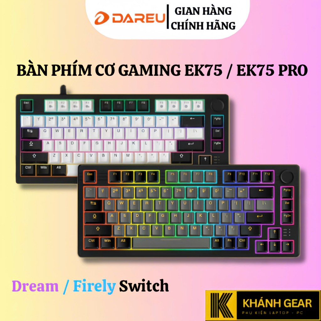 Bàn phím cơ Dareu EK75 Pro (2 sides RGB strip, DareU DREAM sw, Type-C)