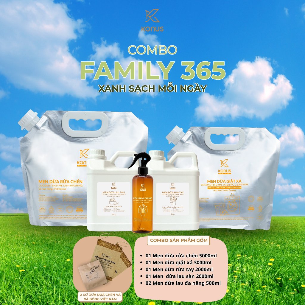 COMBO Family 365 Konus Homecare Xanh Sạch Mỗi Ngày