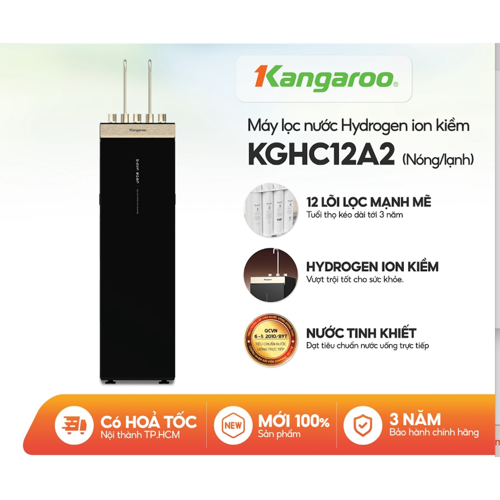 Máy Lọc Nước Kangaroo Hydrogen Ion Kiềm Nóng Lạnh KGHC12A2