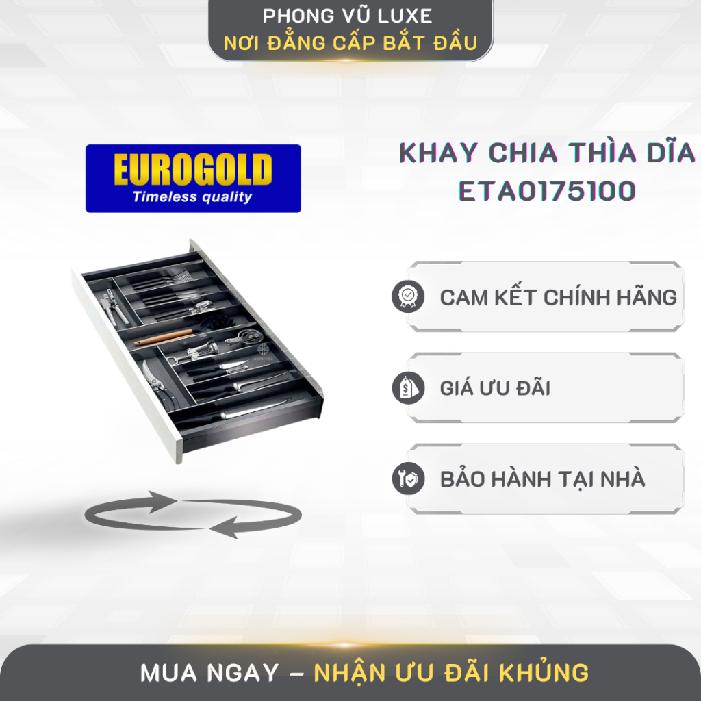 Khay chia đa năng Eurogold ETA0175100 - Phụ kiện nhà bếp, sắp xếp dụng cụ bếp ngăn nắp