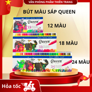 Bút Sáp Màu Queen 12/18/24 Màu Hàng Chính Hãng Có Hương Thơm, Màu tươi Sáng, Mềm Mịn Dễ Sử Dụng, An Toàn CHo Sức Khỏe