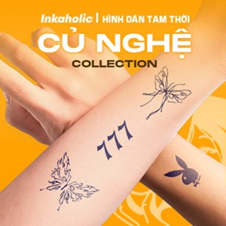   Chủ đề Củ Nghệ  Hình xăm dán tạm thời 15 ngày Inkaholic chống nước 100 