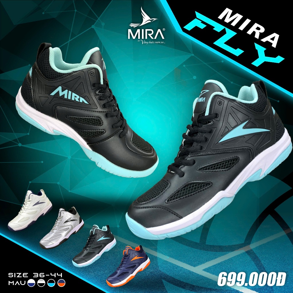 Giày Bóng Chuyền MIRA FLY Chất Liệu Cao Cấp Chống Thấm Nước, Đế Cao Su 2 Lớp Bám Sân, Bật Nhảy Tốt