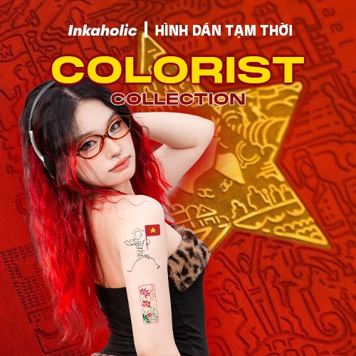   Chủ đề Colorist  Hình xăm dán tạm thời 15 ngày Inkaholic chống nước 100% 