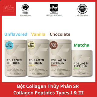 Bột Collagen Thuỷ Phân SR Sport Research Collagen Peptides Không Vị, Vanilla, Matcha, Dark Chocolate