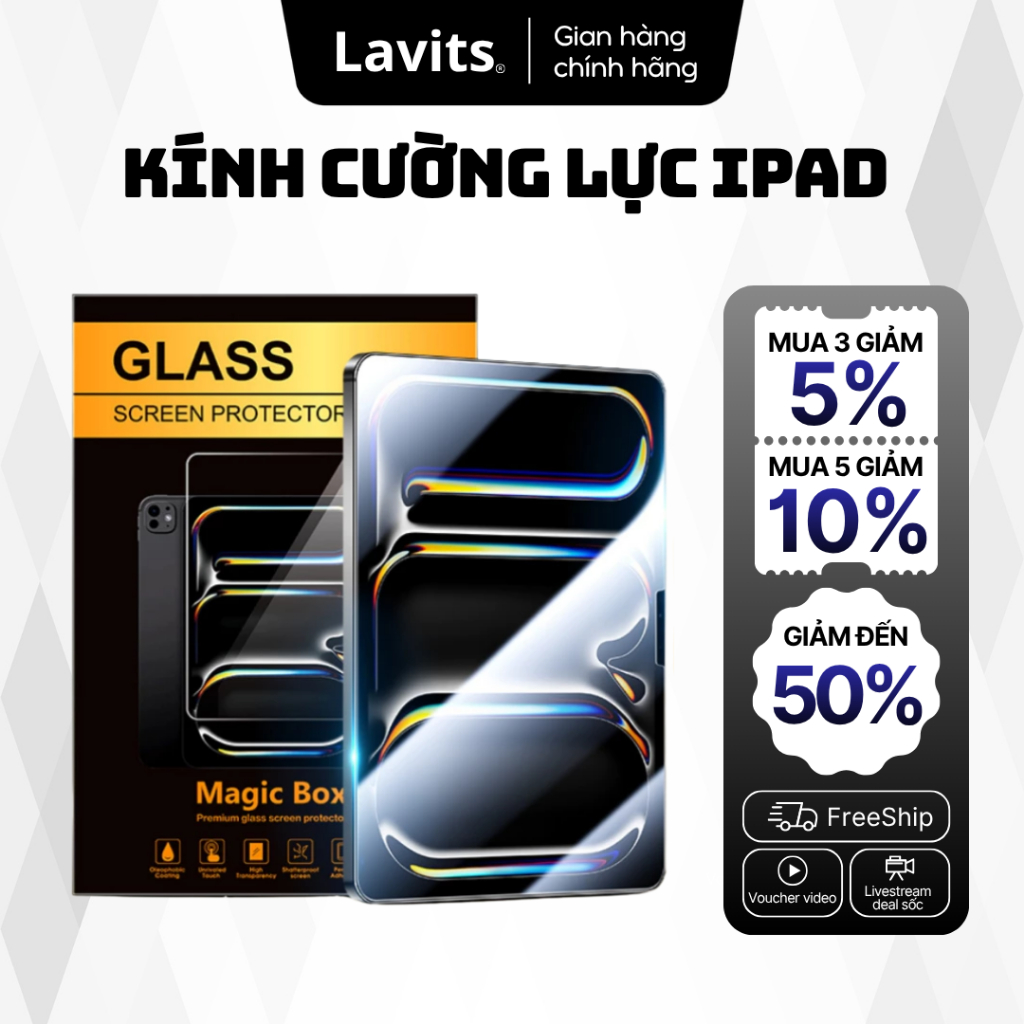Kính Cường Lực iPad Có Khung Dán Tự Động Lọc Bụi Dành Cho Gen 4/5/7/8/9/10/AIR4/AIR5/PRO