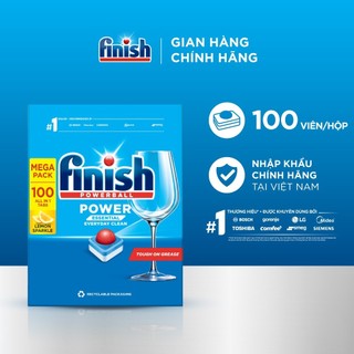   Livestream  Viên Rửa Chén Bát Hương Chanh Finish Powerball Power Essential Lemon Sparkle - Hộp 100 viên tiết kiệm 