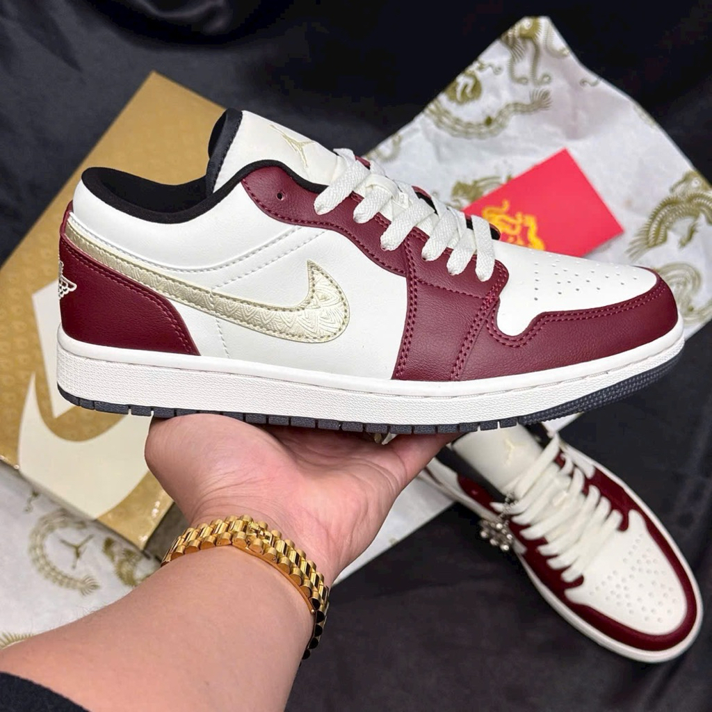 [Chính Hãng] Giày JD1 Low Dragon Rồng Đỏ Họa Tiết Cực Hot Cho Nam Nữ