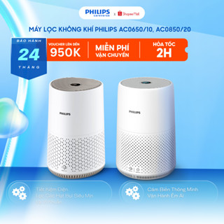 Máy Lọc Không Khí Philips AC0650/10,  AC0850/20 49m2 - Nhỏ Gọn, Lọc Bụi Mịn Nhanh, Cảm Biến Cảnh Báo