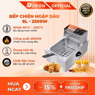 Bếp chiên nhúng điện DORON 2500W hệ thống gia nhiệt kép nóng nhanh, sôi mạnh