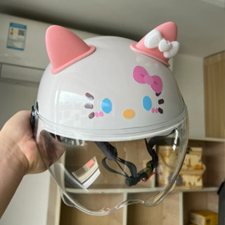  🛵 Nón Bảo Hiểm Hello Kitty Dễ Thương  – Phong Cách Nữ Tính An Toàn Khi Đi Xe Máy 🚴‍♀️ | Chống Nắng Bền Đẹp,52-58cm 