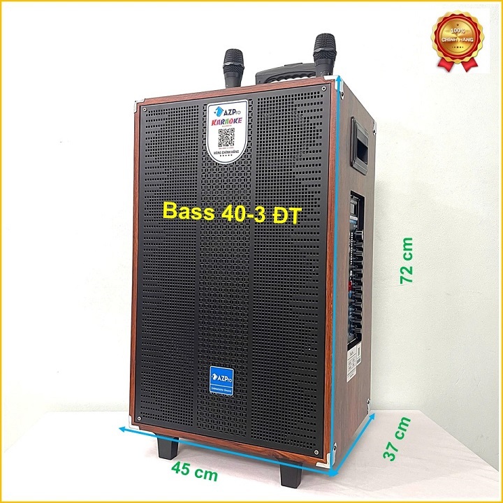 Loa Karaoke Bluetooth chính hãng Azpro,AZ-M16 Bass 40-3 đường tiếng Bass căng đét,kèm 2 mic