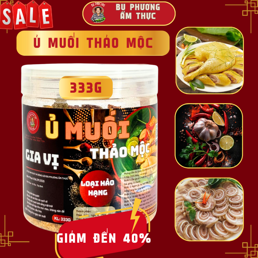 Gia Vị Ủ Muối Thảo Mộc - Thương Hiệu Bu Phương Ẩm Thực (Chuẩn Vị Thảo Mộc - Không Chất Bảo Quản)