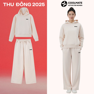   MỚI 2026  Set đồ bộ nỉ thu đông Nữ Áo Hoodie & Quần dài studio pants mềm mại thoải mái - Coolmate Active For Women 