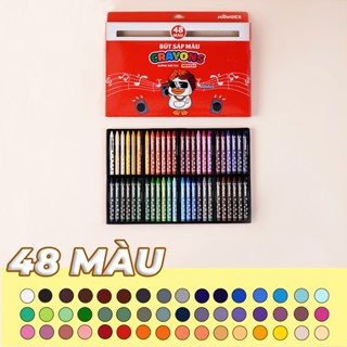 Bút Sáp 48 Màu Có Khay Đựng ,Màu Mịn Bám Giấy Tốt An Toàn Tiện Lợi Dành Cho Học Sinh Mẫu Giáo Tiểu Học M50024 