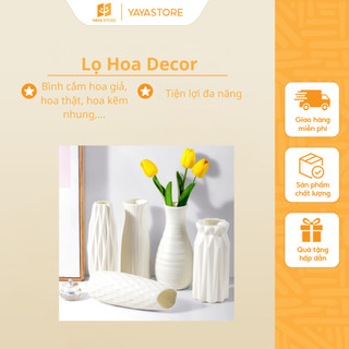  Lọ Hoa Decor Phòng Giả Gốm Bằng Nhựa Bình Cắm Hoa Kẽm Nhung Để Bàn Trang Trí Không Gian 