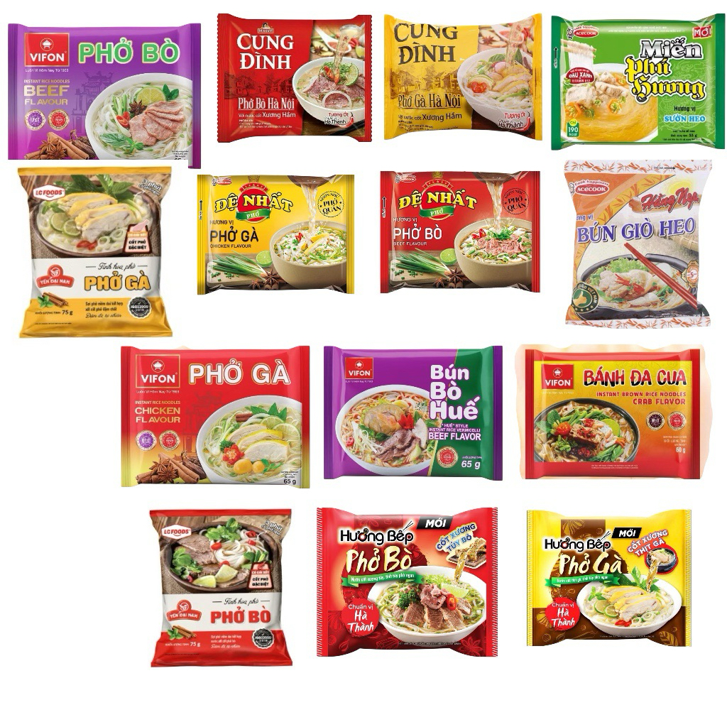 [Gói Lẻ] Miến, Phở Các Loại, Vifon,Phú Hương,Phở gà/ bò ĐỆ NHẤT, Cung Đình, Hằng Nga, Hương Bếp, Lc 