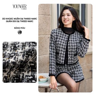  Set dạ tweed nữ Narci YOUNGER BY CARDINA tách set áo dài tay cổ tròn và quần đùi 5YAKD14 5YQSA14 