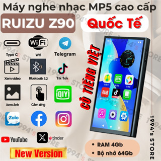  NEW VERSION Ruizu Z90 Ruizu H12 Máy Nghe Nhạc Android MP3 MP4 MP5 - Có Tiếng Việt- CÓ WiFi Bluetooth 